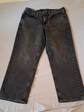 American Eagle Outfitters Women's Washed Charcoal Straight Leg Jeans